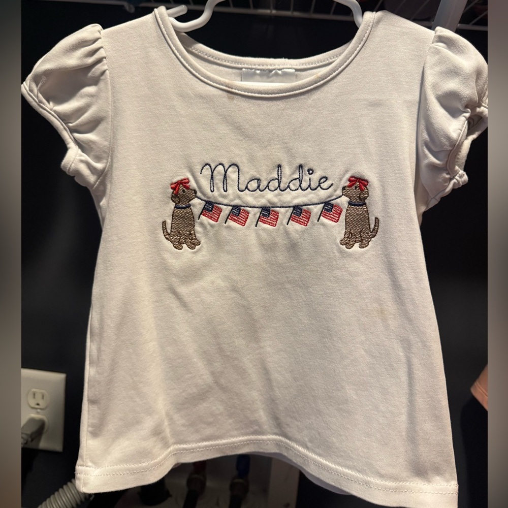 Maddie Patriotic embroidered shirt - 3T
